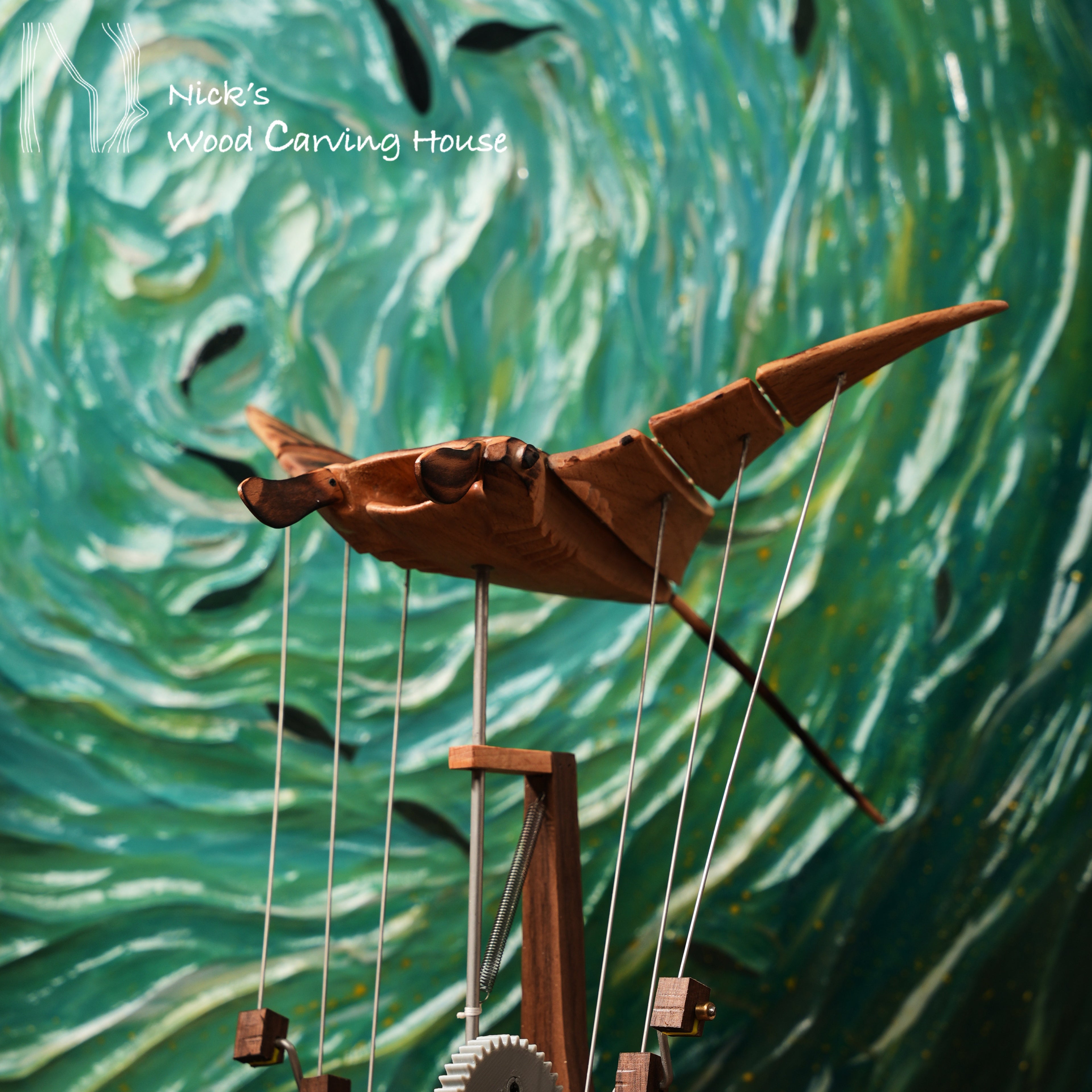 Handcrafted Manta Ray Automaton