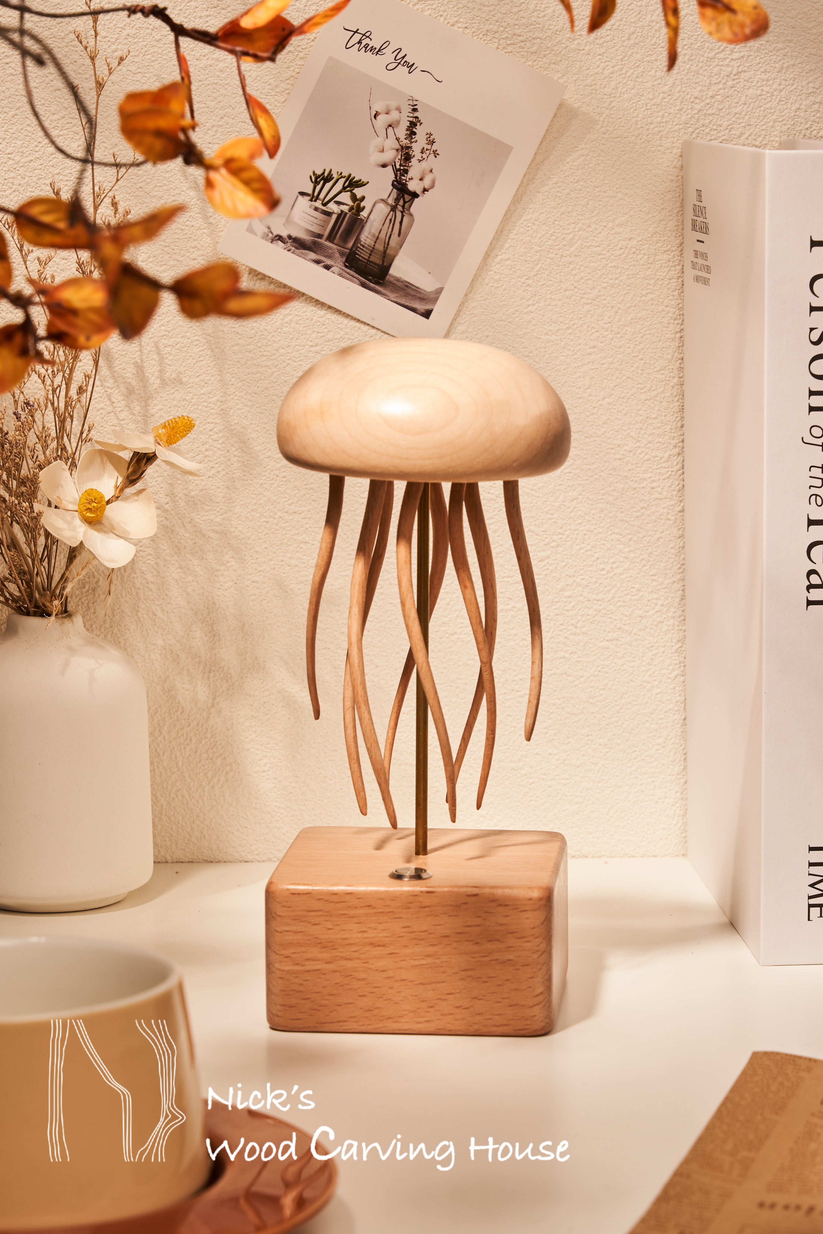 Handcrafted Wooden Jellyfish Automaton