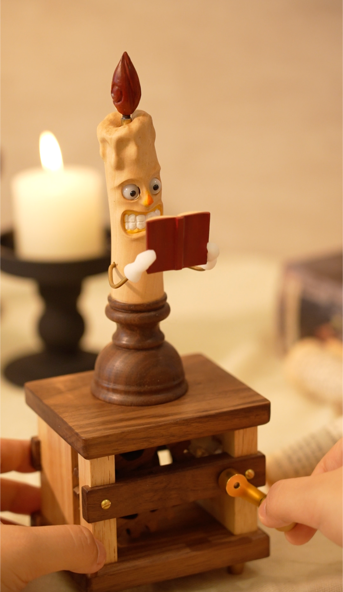 Handmade Wooden Candle Automaton