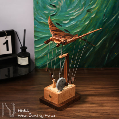 Handcrafted Manta Ray Automaton