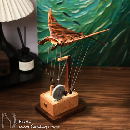 Handcrafted Manta Ray Automaton