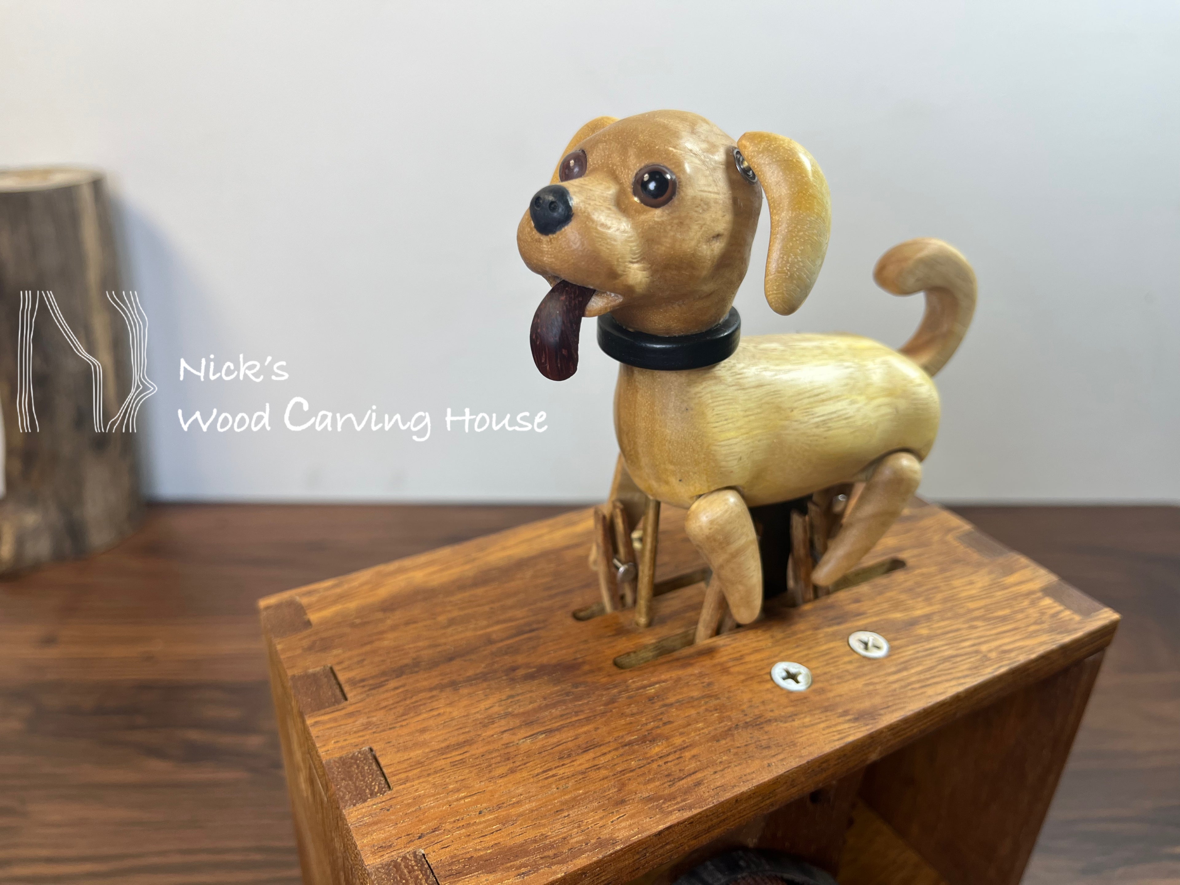Handcrafted Running Labrador Automaton