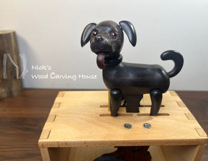Handcrafted Running Labrador Automaton