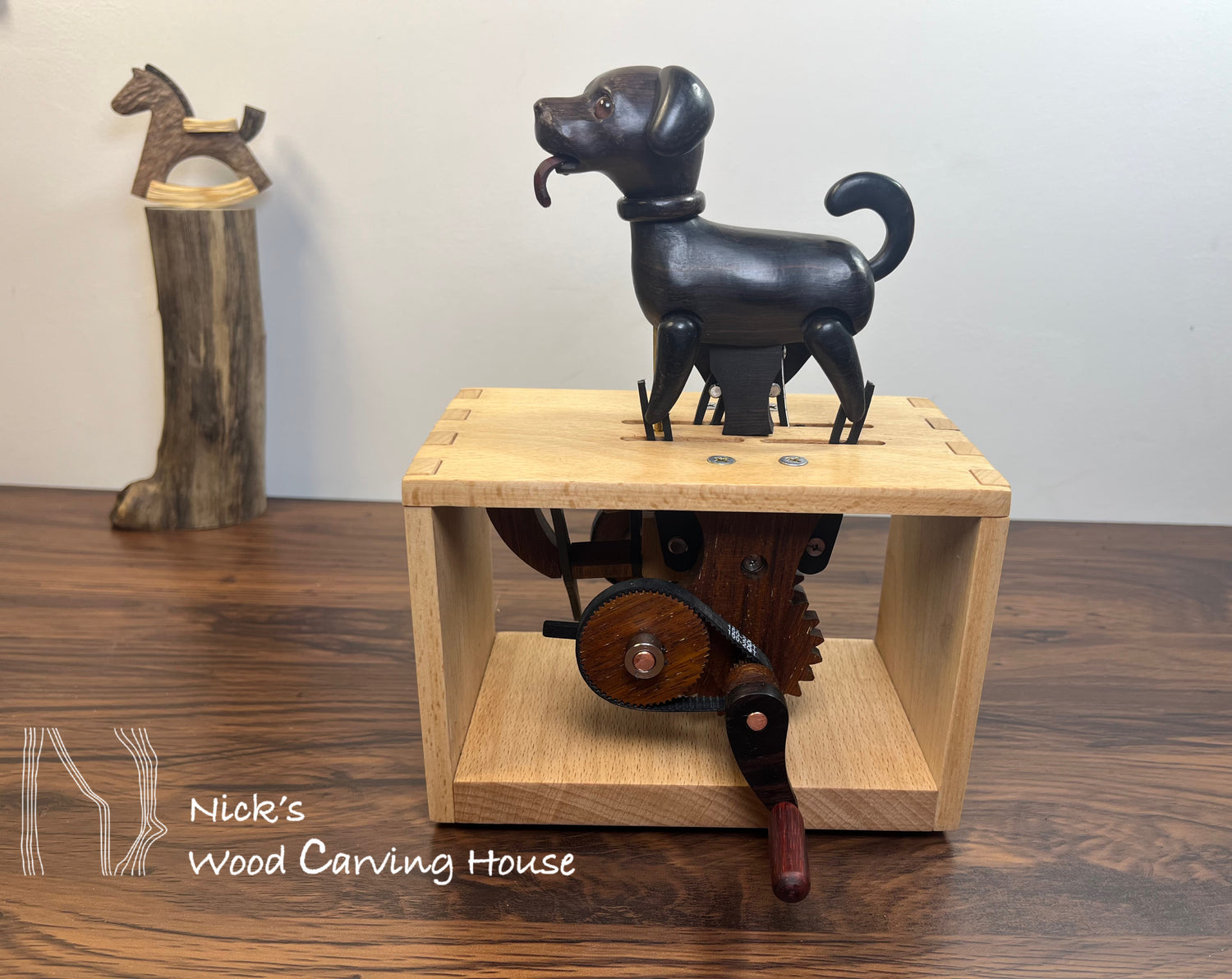 Handcrafted Running Labrador Automaton