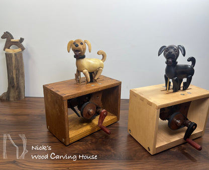 Handcrafted Running Labrador Automaton