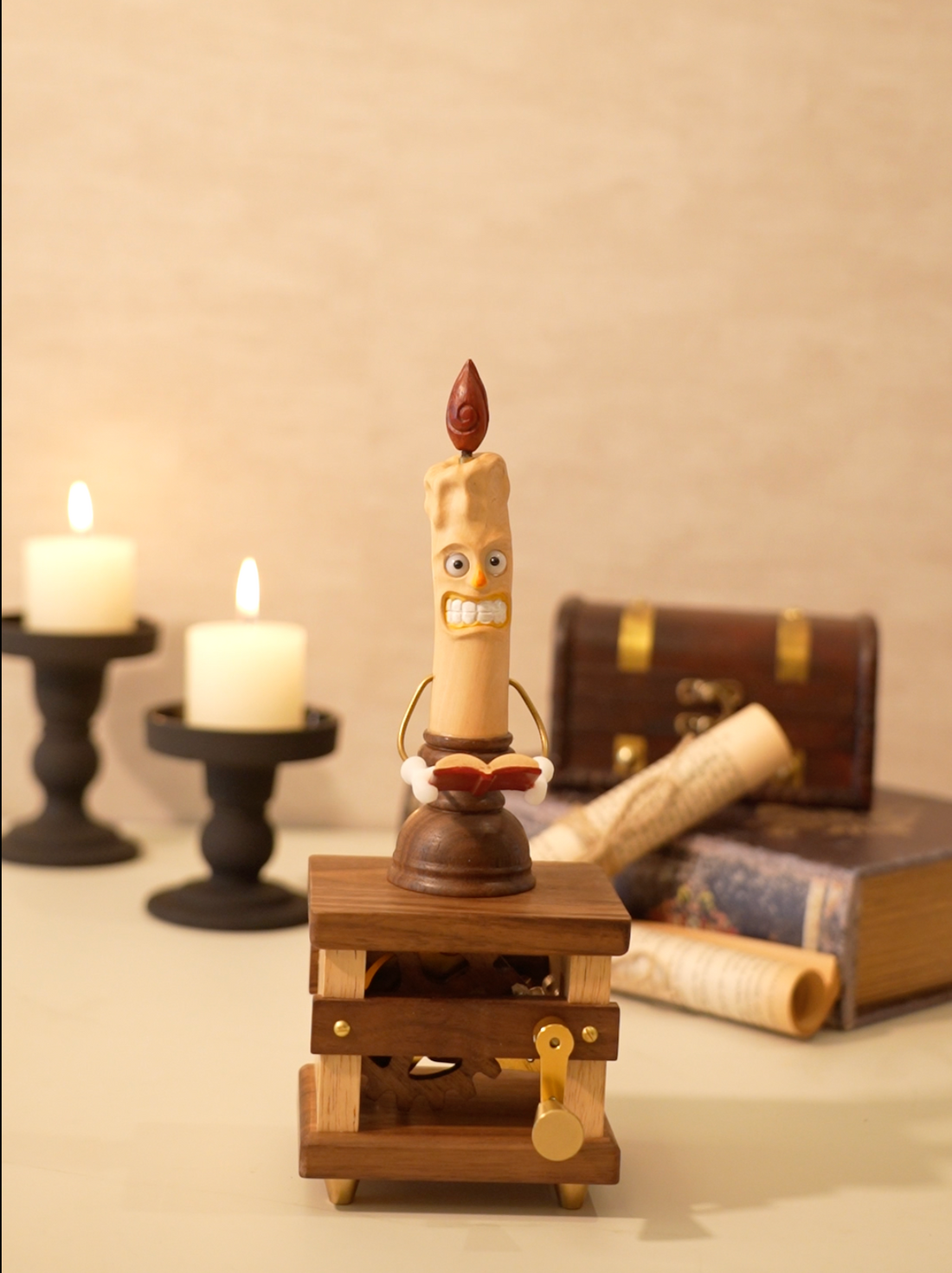 Handmade Wooden Candle Automaton