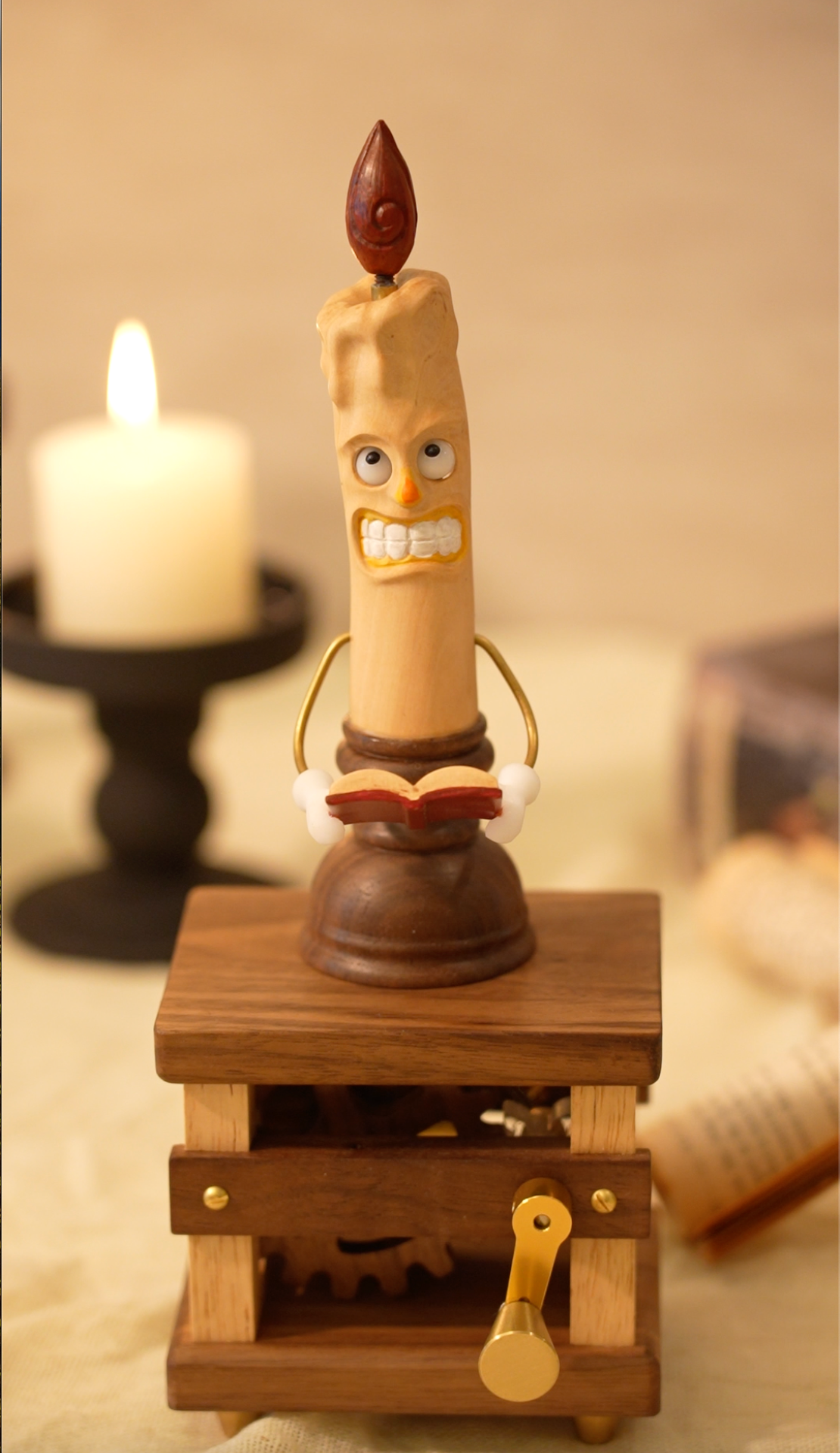Handmade Wooden Candle Automaton