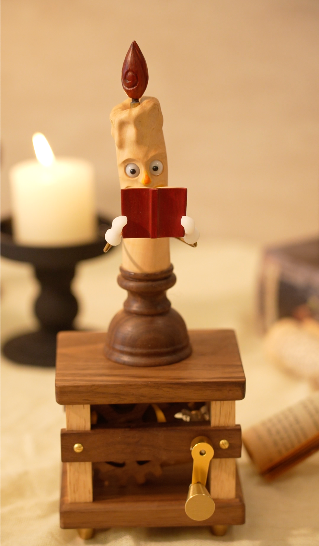 Handmade Wooden Candle Automaton