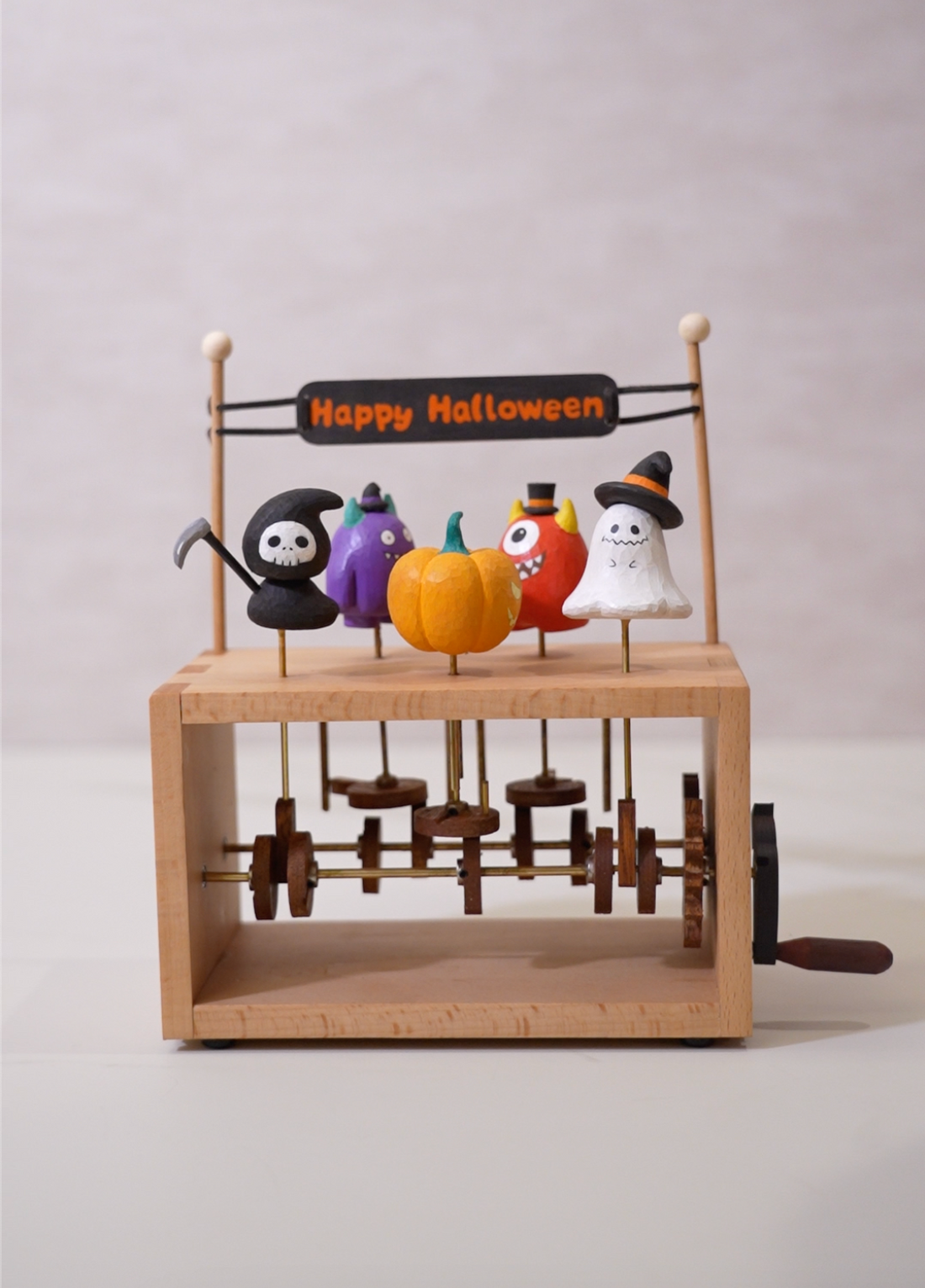Handmade Wooden Halloween Automaton