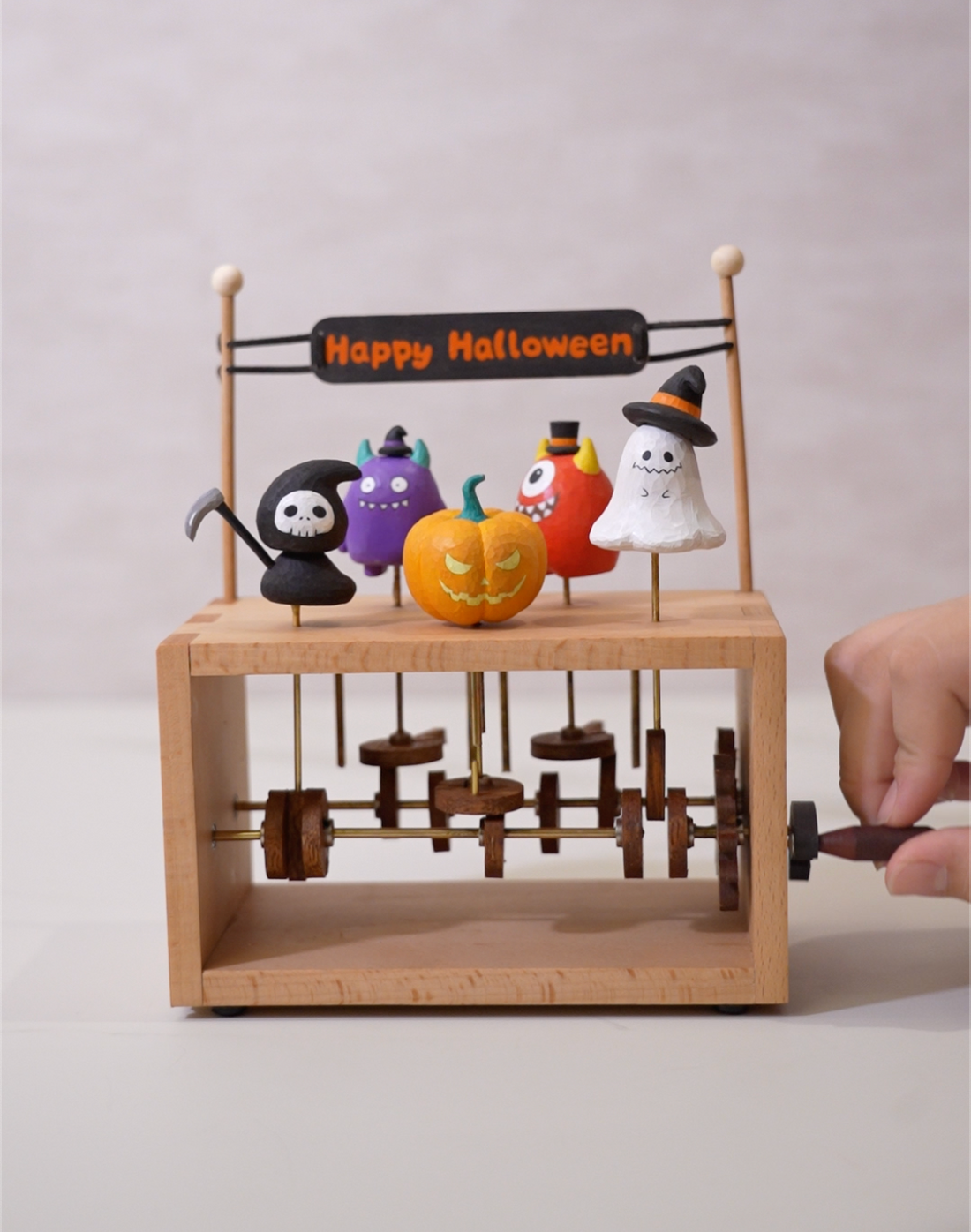 Handmade Wooden Halloween Automaton