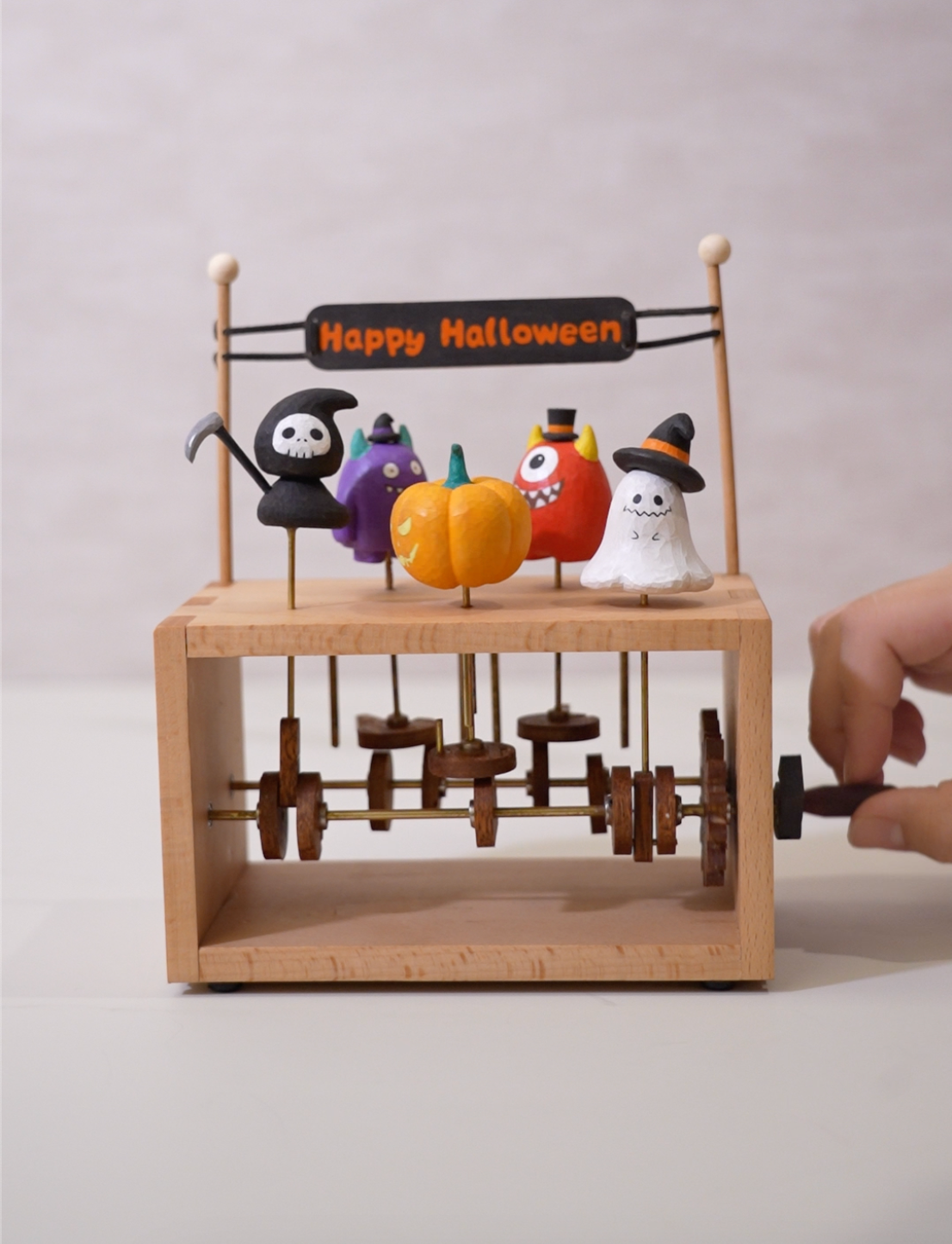 Handmade Wooden Halloween Automaton