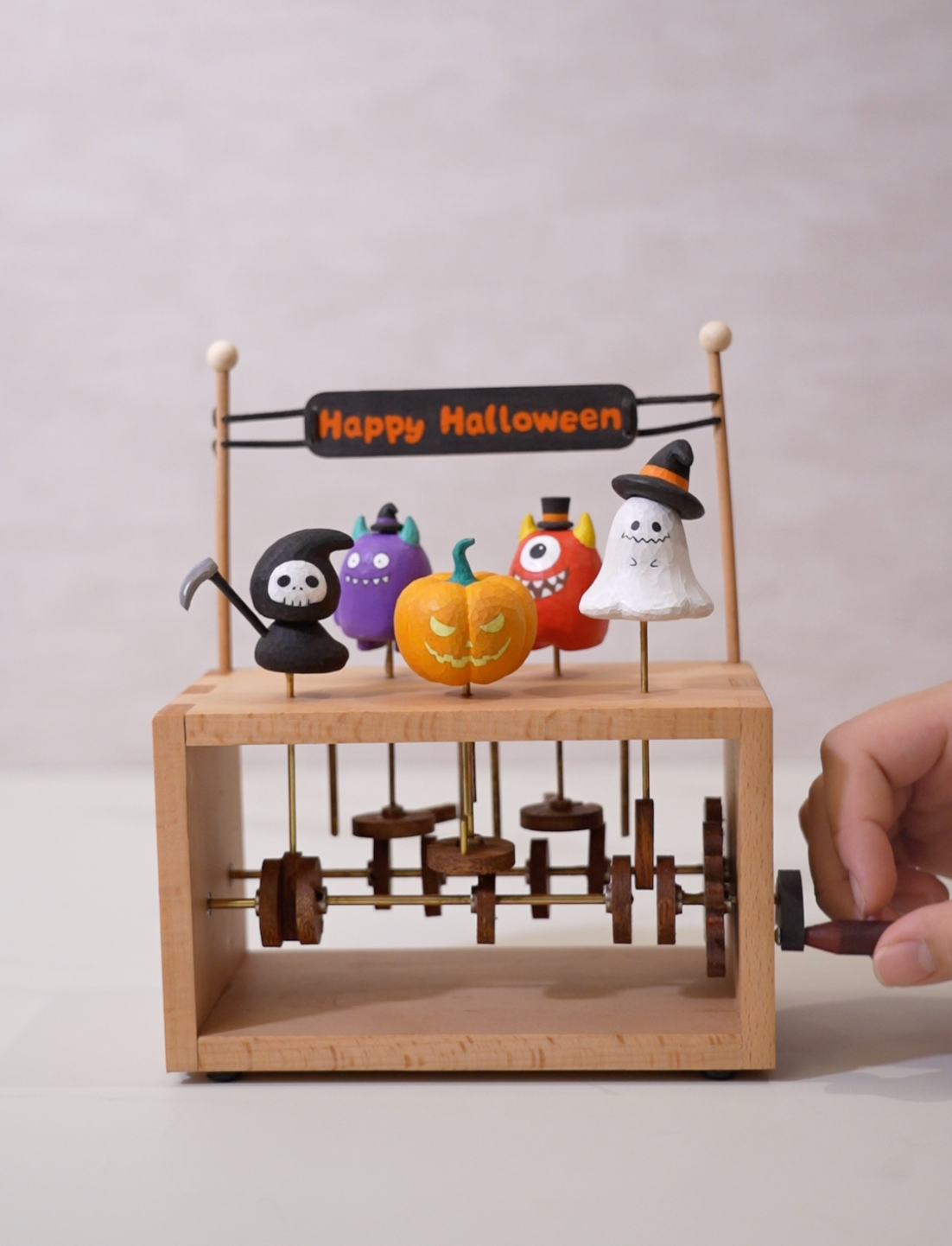 Handmade Wooden Halloween Automaton