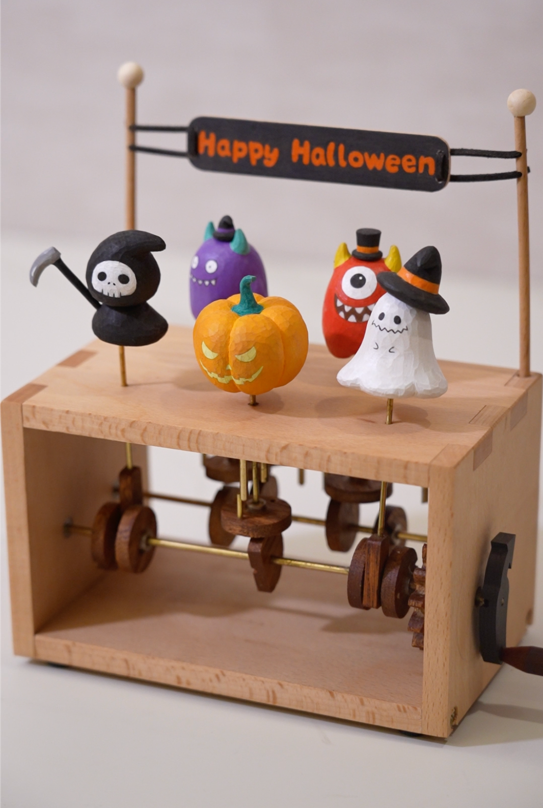 Handmade Wooden Halloween Automaton