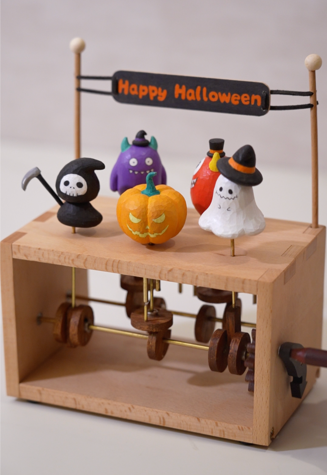 Handmade Wooden Halloween Automaton
