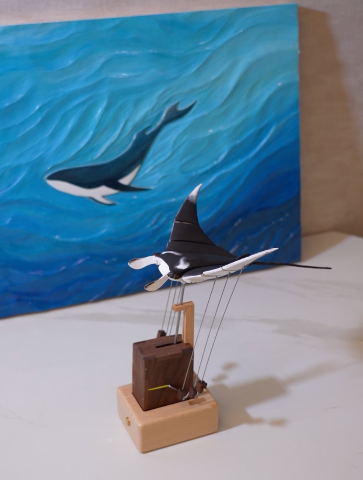 Hand-Painted Manta Ray Automaton