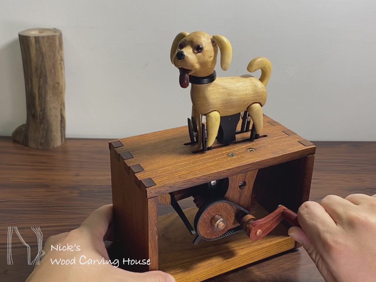Handcrafted Running Labrador Automaton