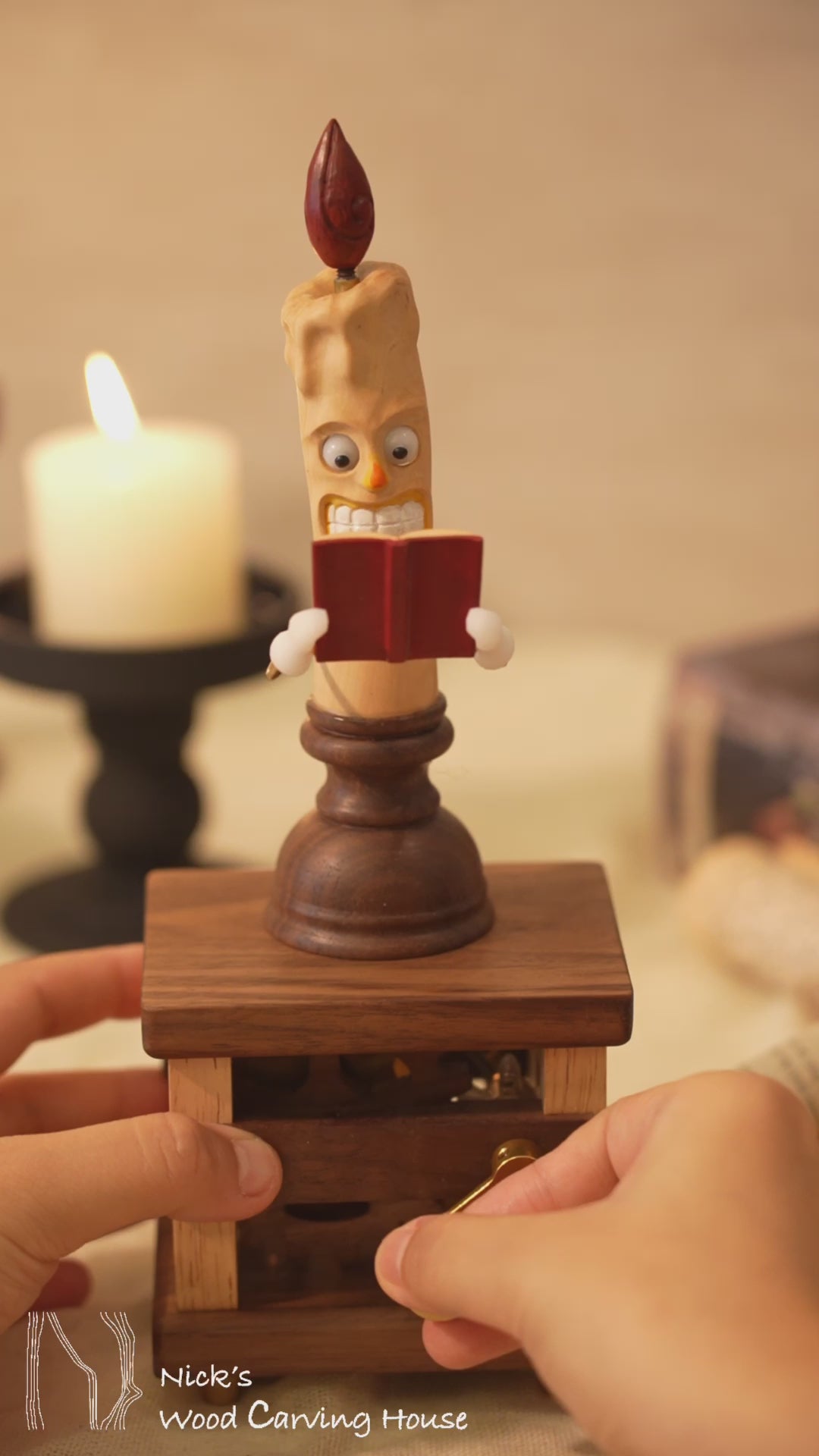 Handmade Wooden Candle Automaton
